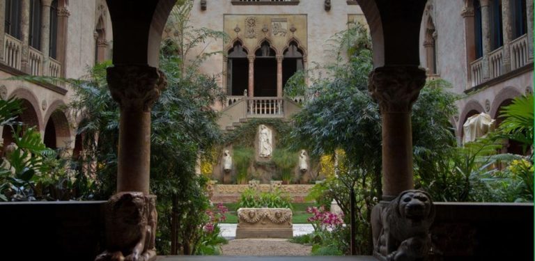 View of the courtyard at the Gardner Museum