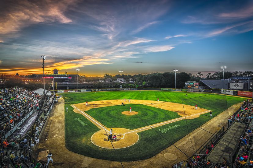 View of the Worcester baseball diamond during a game